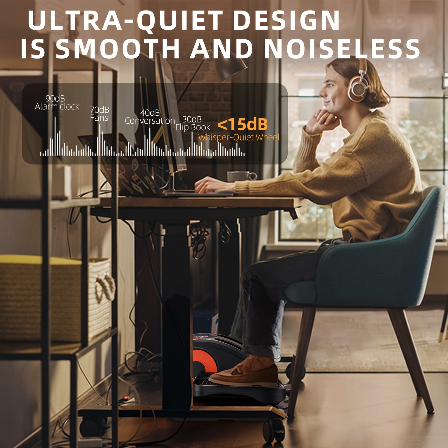 [Portable Elliptical Machine] Quiet & Portable Under Desk Elliptical Machine, Ellipse Leg Exerciser for Seniors Fully Assembled | Electric Seated Pedal Exerciser with Remote Control & 12 Adjustable Speeds