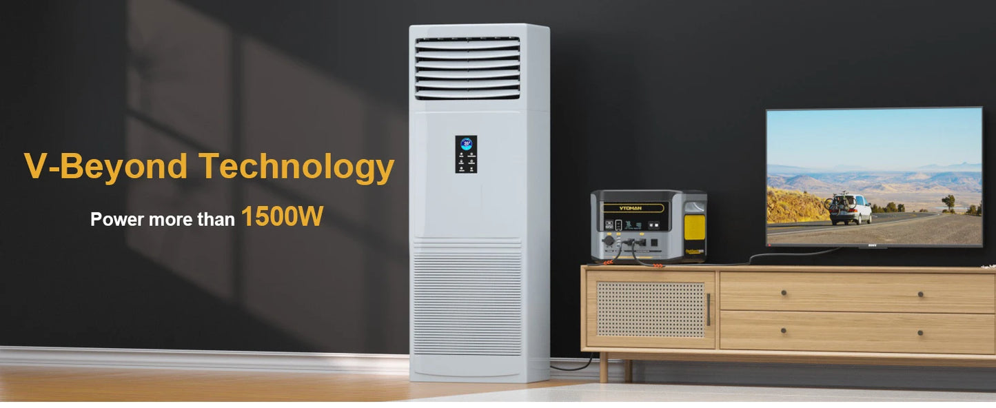 VTOMAN FlashSpeed 1500 Portable Power Station 1548Wh LiFePO4 Battery with 3000W Peak for Outdoor Camping RV Home Energy Power