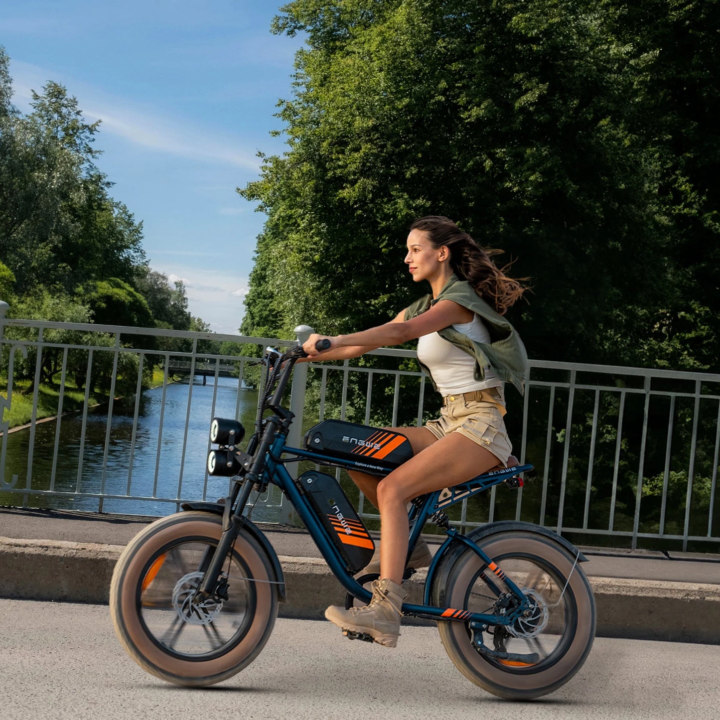 Engwe M20 2.0 Ebike 1200W 52V31.2Ah Dual Battery Dual Suspension 20*4.0 Inch Tire Electric Bicycle Mountain Dirt Electric Bike