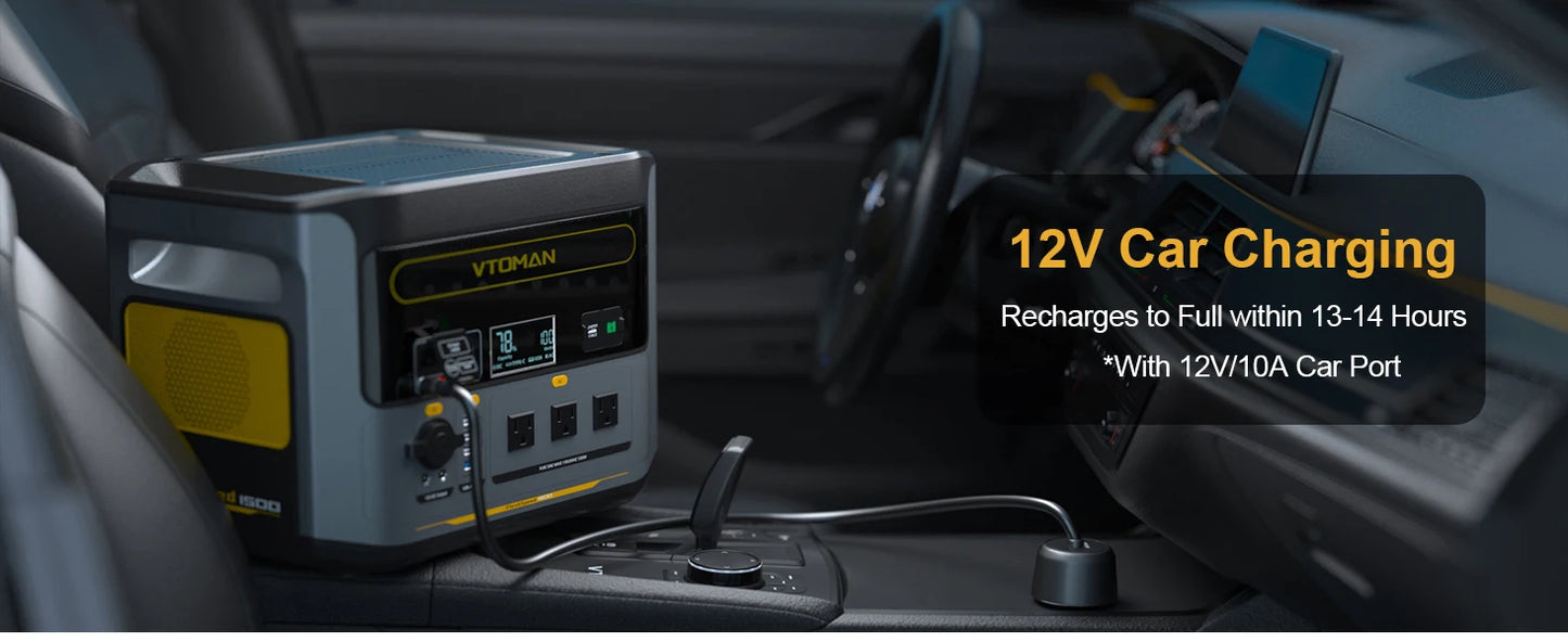VTOMAN FlashSpeed 1500 Portable Power Station 1548Wh LiFePO4 Battery with 3000W Peak for Outdoor Camping RV Home Energy Power