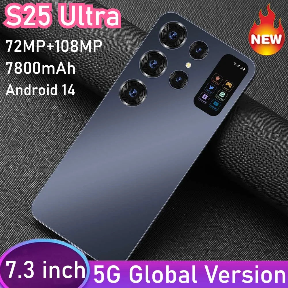 2025 Cellphones S25 Ultra 4G 5G Original 7.3inch Smartphone Dual SIM Cell Phone 7800mAh Android 14 Global Version Mobile Phones