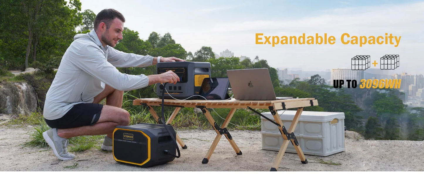 VTOMAN FlashSpeed 1500 Portable Power Station 1548Wh LiFePO4 Battery with 3000W Peak for Outdoor Camping RV Home Energy Power