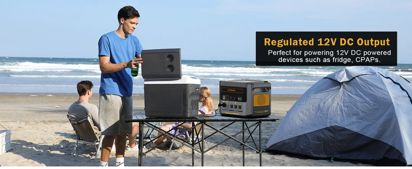 VTOMAN FlashSpeed 1500 Portable Power Station 1548Wh LiFePO4 Battery with 3000W Peak for Outdoor Camping RV Home Energy Power