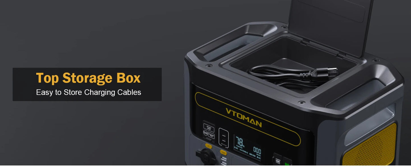 VTOMAN FlashSpeed 1500 Portable Power Station 1548Wh LiFePO4 Battery with 3000W Peak for Outdoor Camping RV Home Energy Power