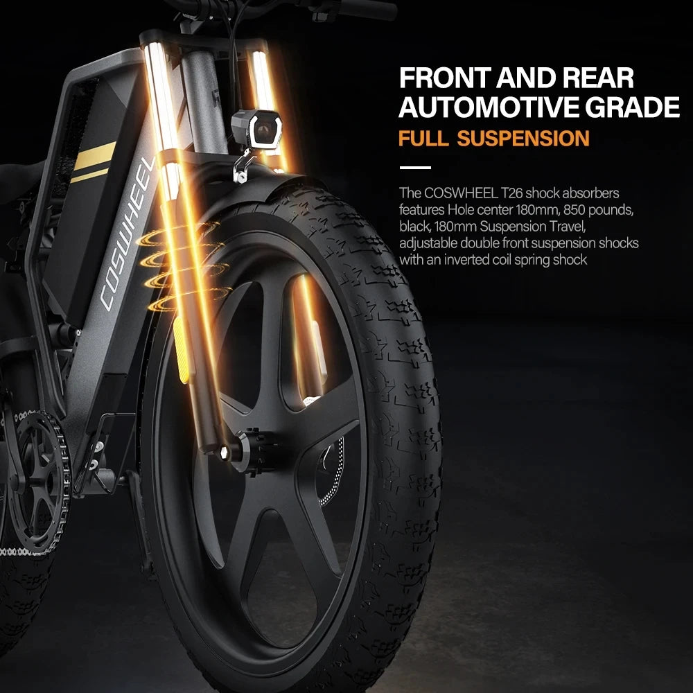 Coswheel T26 adult E-bike 500W 48V20Ah battery commute Electric Bike,26-inch Fat Tire E-Mountain bike