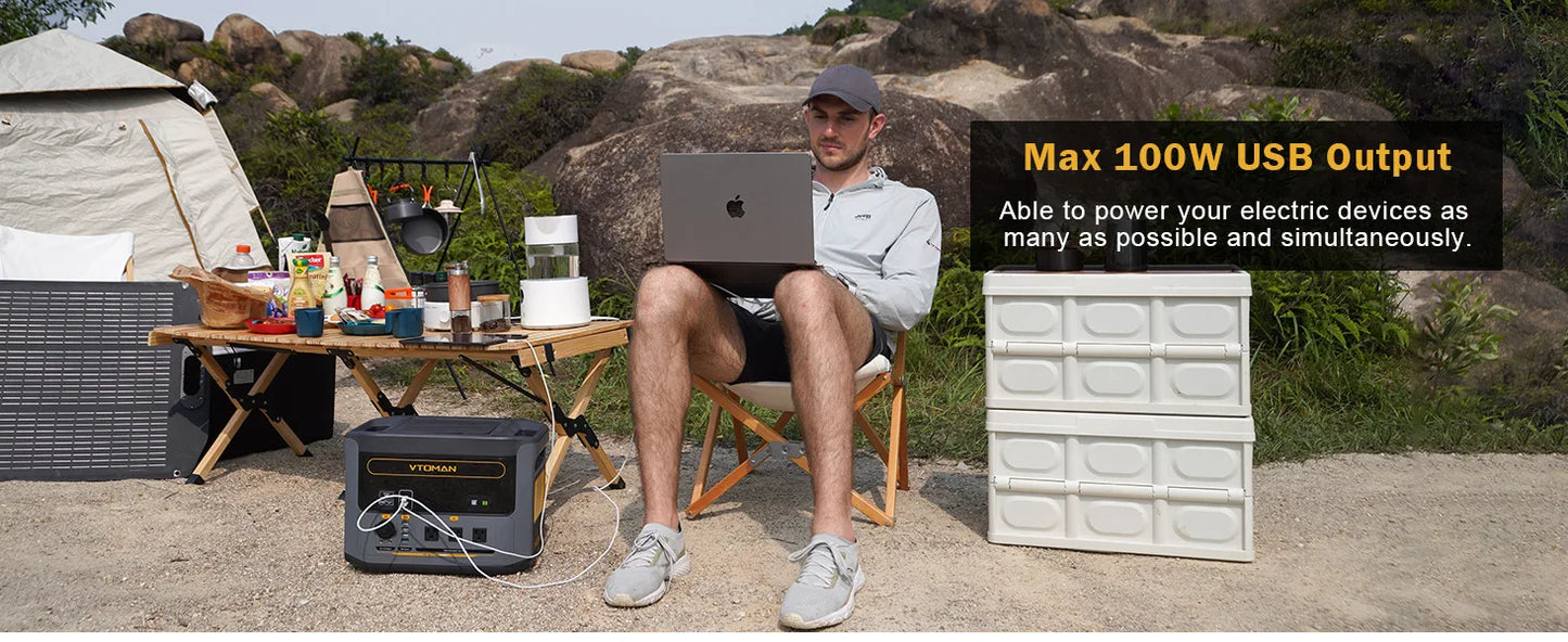 VTOMAN FlashSpeed 1500 Portable Power Station 1548Wh LiFePO4 Battery with 3000W Peak for Outdoor Camping RV Home Energy Power